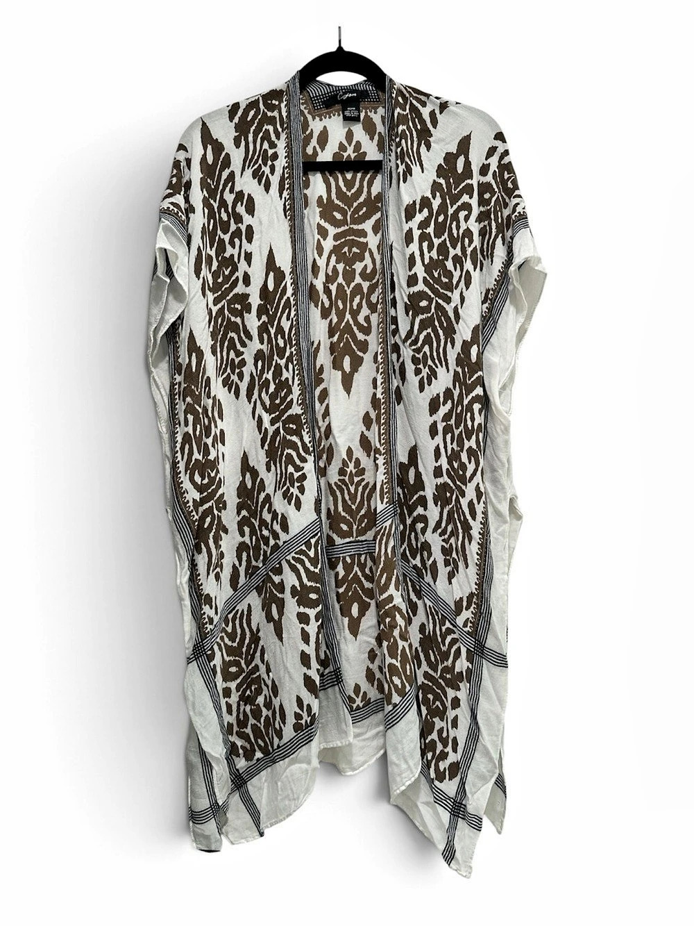 Cejon Animal Print Kimono duster in Brown & White - One Size